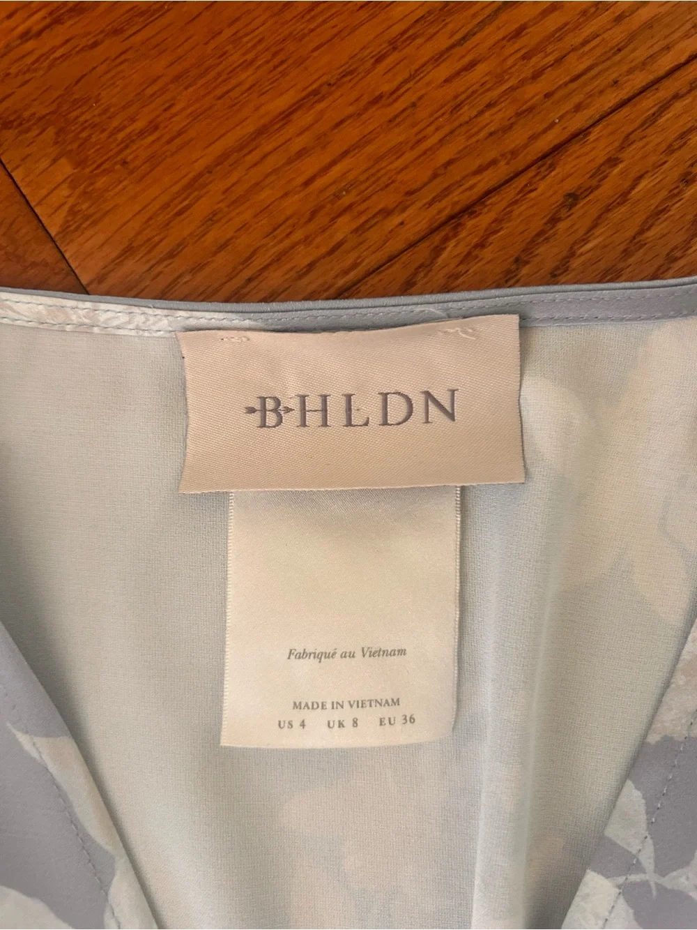 BHLDN Leila Blue Floral Maxi Dress 4 Deep V Flutter Sleeve Bridal Guest Shower - Picture 10 of 16